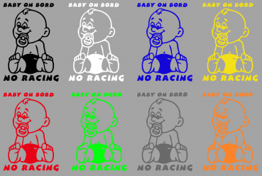 Aufkleber Baby on Bord - No Racing